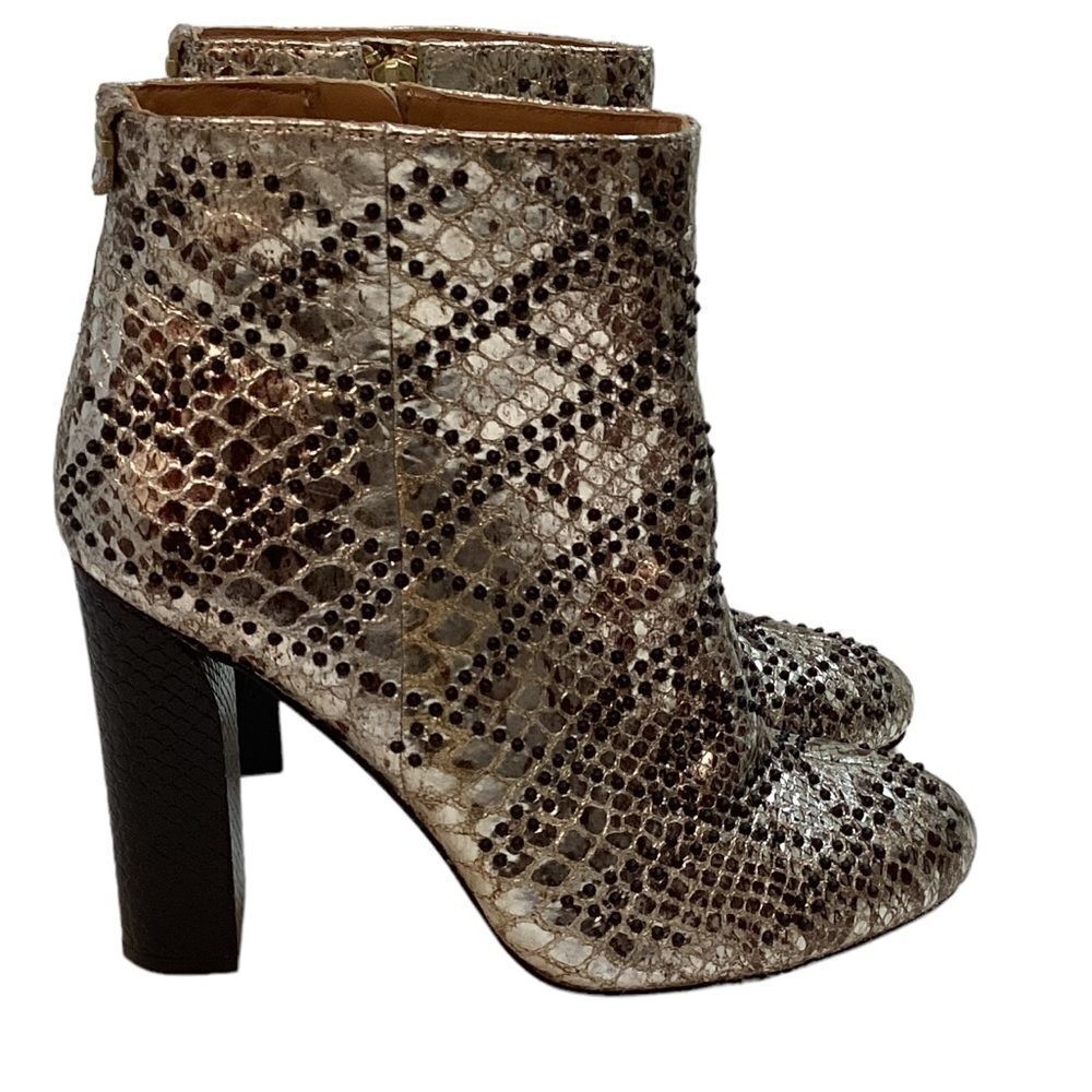 Calvin Klein Jasmin gold python leather boots siz… - image 1